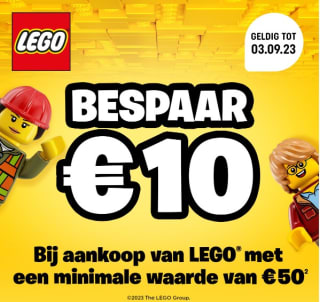 €10 korting op LEGO bij minimale besteding van €50 bij Smyths Toys