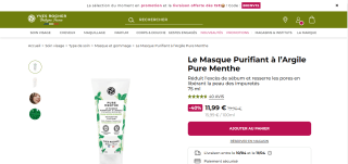 Masque Purifiant à l’Argile Pure Menthe - 75ml à 11,99€