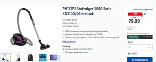 Philips Performer Compact 3000 Series XD3100/06 voor €79,99 in de Lidl webshop