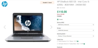 HP EliteBook 820 G3 Intel Core i5-6200U for £110 at Stone Refurb