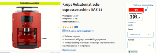 Krups Volautomatische espressomachine EA8155 voor €299 in de Lidl Webshop