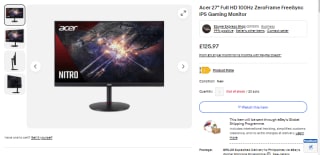 Keep Acer 27" gaming monitor at eBay for only £83.98