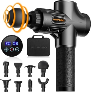 Pistola Masaje Muscular Eléctrica con 30 Velocidades, 6 Cabezales de Masaje por 39,99€