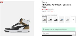 PUMA Rebound V6 uniseks-volwassene Sneaker voor €27,95 bij Zalando