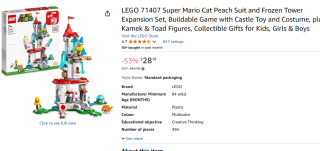 Lego Uitbreidingsset: Kat-Peach-uitrusting en IJstoren (71407) voor €33,08 bij Amazon