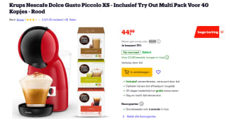 Nescafe Dolce Gusto Piccolo XS - met Try Out Multi Pack Voor 40 Kopjes voor €22,50 na cashback via Bol