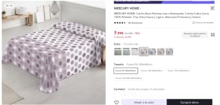 Colcha Bouti de mercury home para cama de 90 7,99€