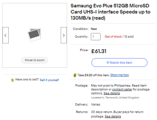 Obtain eBay's Samsung Evo Plus 512GB MicroSD card for £23.21