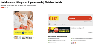 Hotelovernachting voor 2 personen voor 29,99 euro