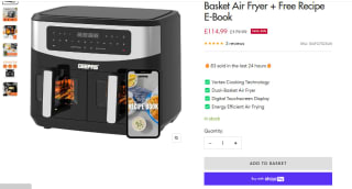Digital Instant VORTEX Dual Basket Air Fryer for £114.99 at Geepas
