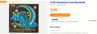 Craft Sensations luxe kleurboek 25 x 25 cm voor €1,99 bij de Action