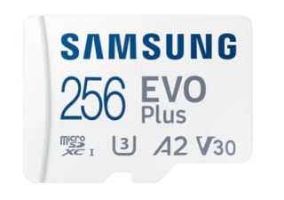 Tarjeta de memoria Samsung EVO Plus MicroSDXC 256GB + adaptador por 25.98€