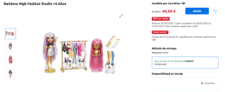 Rainbow High Fashion Studio por 49,99€ + gratis cupón 19,99€