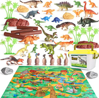 Juguetes Dinosaurios Huevos, con Tapete de Juego y Caja de Almacenamiento. Por 16,09€