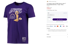 Camiseta Los Angeles Lakers 87 NBA Champs Lakers By Mitchell & Ness por 8.5€