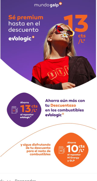 Descuento en Galp de 25 cts/L nuevos luego 13/10 cts/L