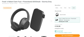 Fresh 'n Rebel Clam Fuse + Powerbank 6000mah - Stormy Grey voor €59,99 bij Artandcraft