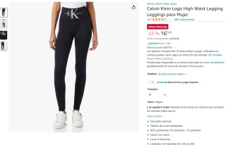 Leggings para Mujer marca Calvin Klein Logo High Waist por 16,79€
