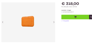 LaCie Rugged SSD 2TB Oranje voor €318 bij Truebase