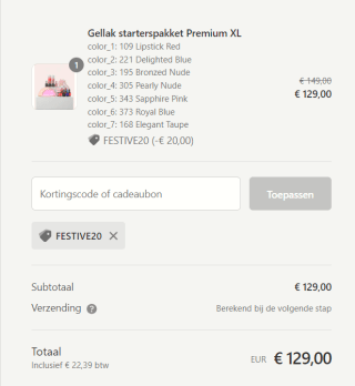 Pink Gellac kortingscode voor €20 extra korting op een starterset of lamp