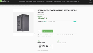 PCTEC OFFICE OF4 RYZEN 5 5700G 16GB 500 GB por 299€