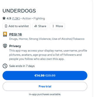 Underdogs voor €14,99 op Meta Quest