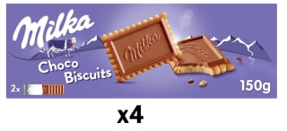 4 Paquetes de Galletas con chocolate Choco Biscuits Milka 150 g. por 6.79€