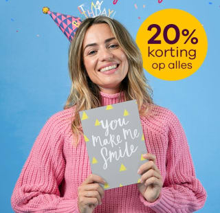20% korting op bijna alles bij Greetz