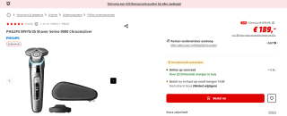Philips Shaver Series 9000 - Elektrisch scheerapparaat nat en droog scheren voor €189 bij de mediamarkt