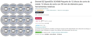 Dremel EZ SpeedClic SC456B Paquete de 12 discos de corte de metal por 7.99€