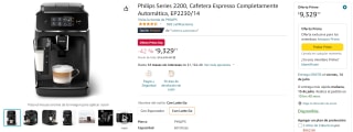 Cafetera Espresso Philips 2200 por $9,330 en Amazon