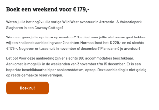 Weekend Slagharen (2 volwassenen+4 kids) voor 179 euro