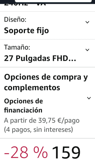 Monitor AOC Gaming Curvo de 27"por 159€.