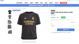 Camiseta Adidas técnica Tercera Real Madrid 23/24 Niños por 34,99€