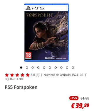 Forspoken PlayStation 5 por 39,99€.
