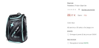 Bolsa de deporte Paletero Tritón StarVie por 22,17€