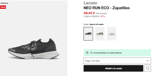 Zapatillas Lacoste Neo Run Eco por 39,56€