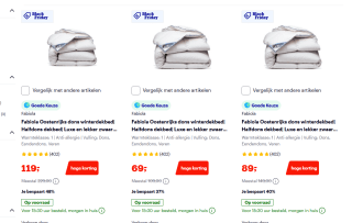 Tot 50% korting op kussens en dekbedden bij Bol