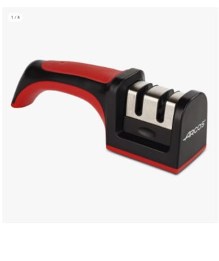 Afilador de Cuchillos de Mano Arcos - Hecho de ABS + TPE - Rodillos Cerámico y Carburo por 5.24€