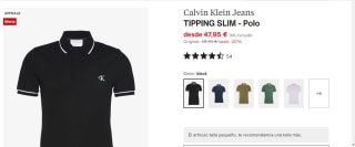 Camiseta Polo Calvin Klein Jeans TIPPING SLIM por 40.76€