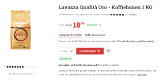 5 kg Lavazza Qualità Oro voor €74,76 bij Koffievoordeelshop