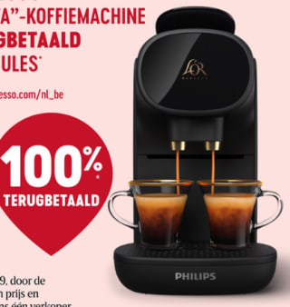 L'or Espresso koffiemachine: 100% terugbetaald in bonnen van Delhaize