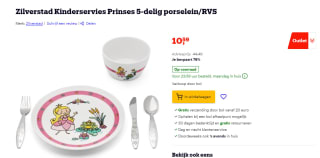 Zilverstad Kinderservies Prinses 5-delig porselein/RVS voor €10,59 bij Bol.com