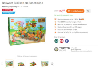 50% korting op Bouwset Blokken en Banen Dino bij Lobbes