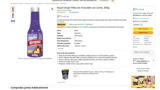 Royal Sirope Milka de Chocolate con Leche 300g a solo 3,32€