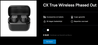 Sennheiser CX True Wireless oordopjes voor €28,95 bij Sennheiser