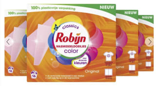 Robijn Classics Color Wasmiddeldoekjes - 4 x 16 wasstrips voor €15,98 bij Wehkamp