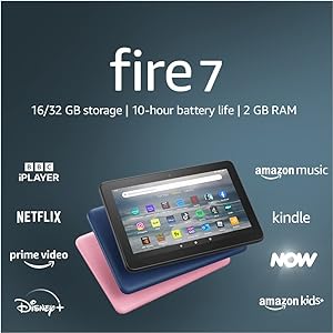 Amazon Fire 7 Tablet (2022) – 7", 16 GB, Rose with Ads – Only £29.99