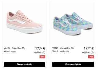 Ropa, calzado y accesorios Vans desde solo 1,50€ preciazos
