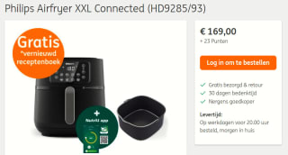 Philips Airfryer XXL Connected 5000 series voor €169 + 23 ING punten